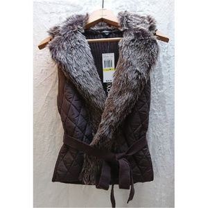 💥SOLD - XOXO Posh Mixed Fabrics Vest with Tie NWT